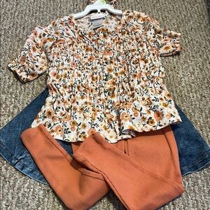 Floral Orange Kids Top